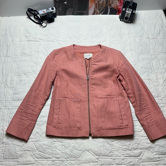 LOFT Jackets & Blazers - Linen Blend Blazer Jacket | Minimalist Zip Front · LOFT